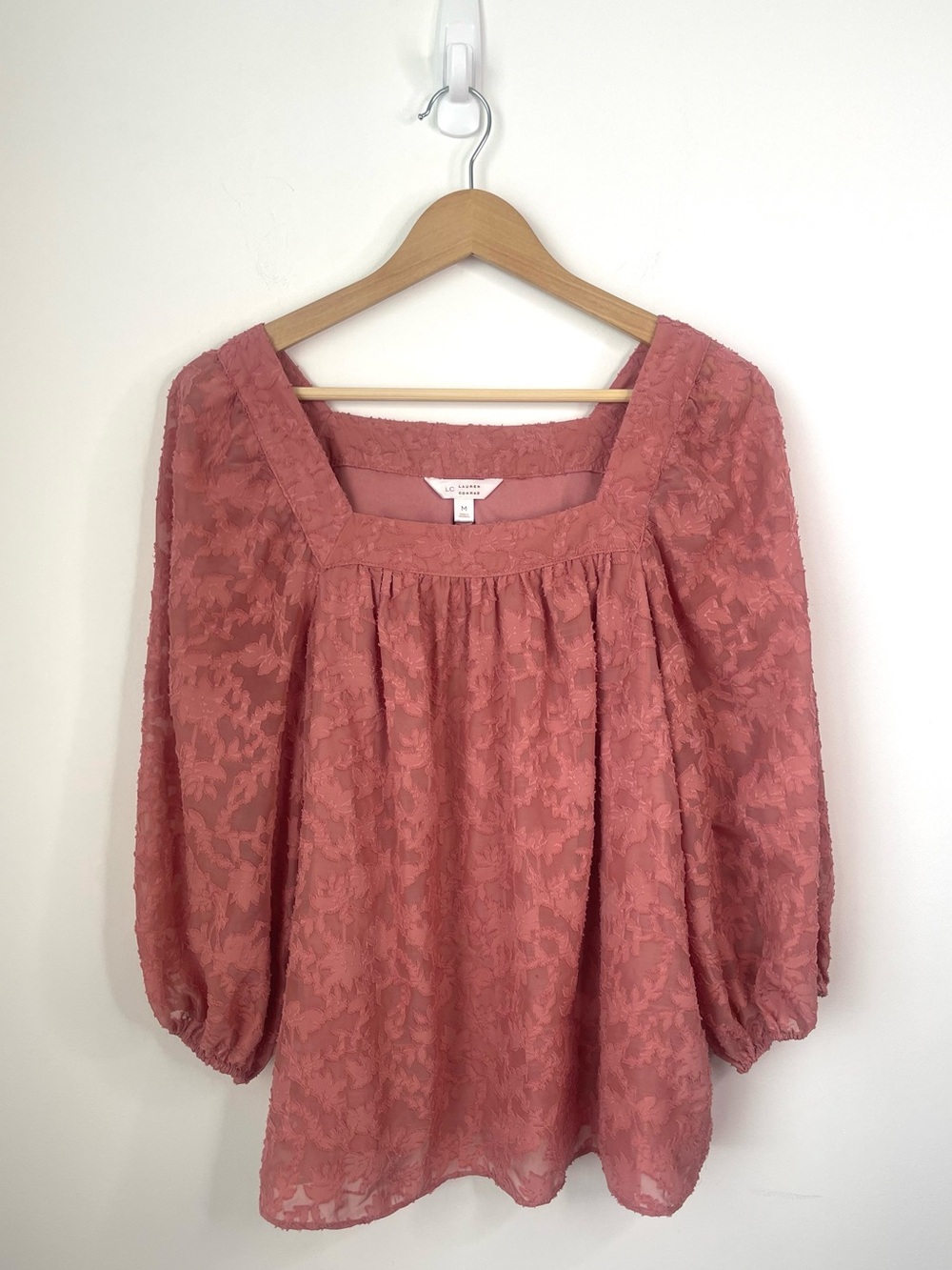 LC Lauren Conrad Dusty Rose Lace Blouse size medium